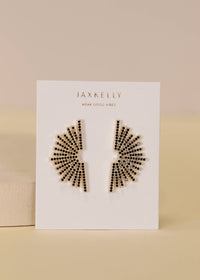 Black Sunburst - Gold Earrings