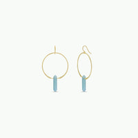Amazonite Hoops - Gold Earrings