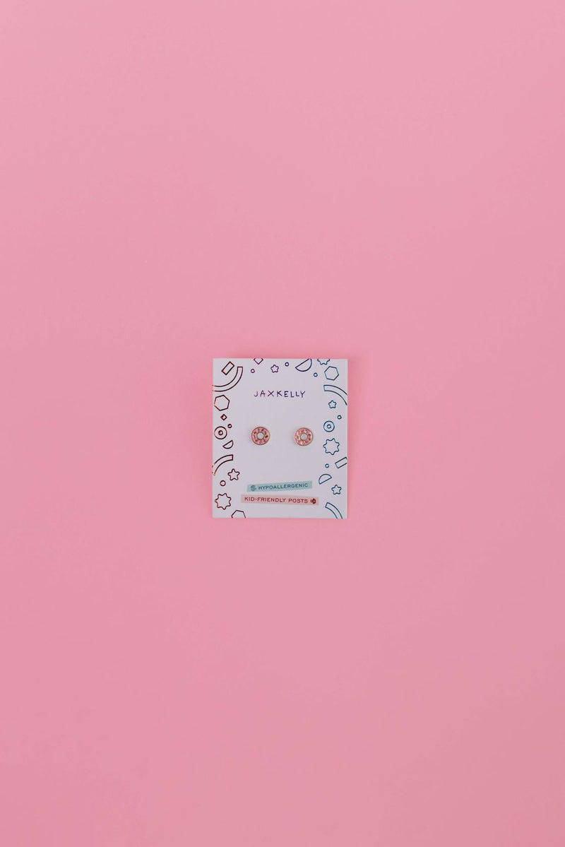 Donut Enamel Flat Back Kids Earrings