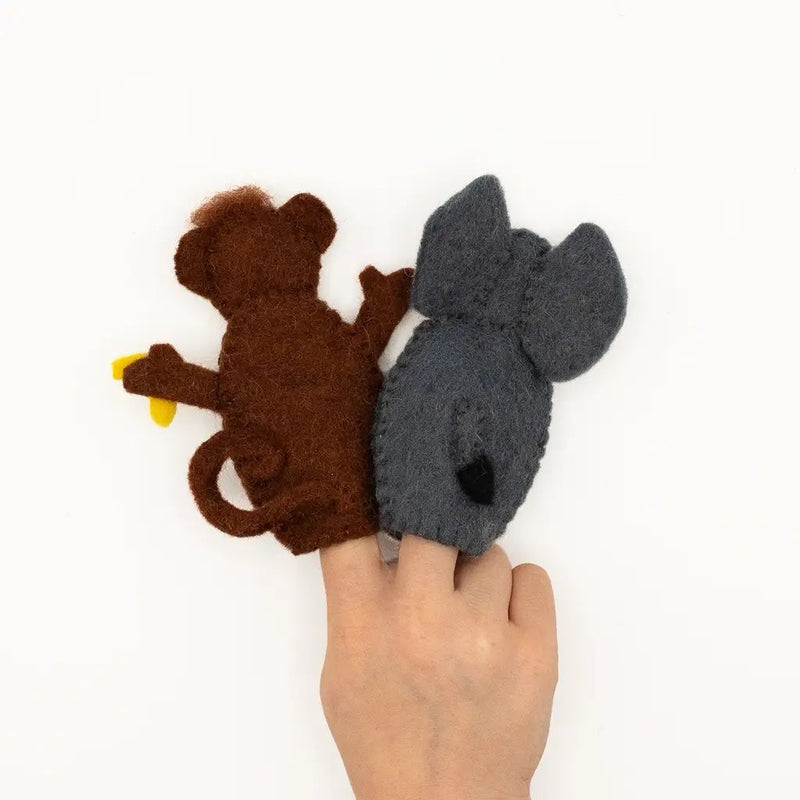 Elephant + Monkey Finger Puppets