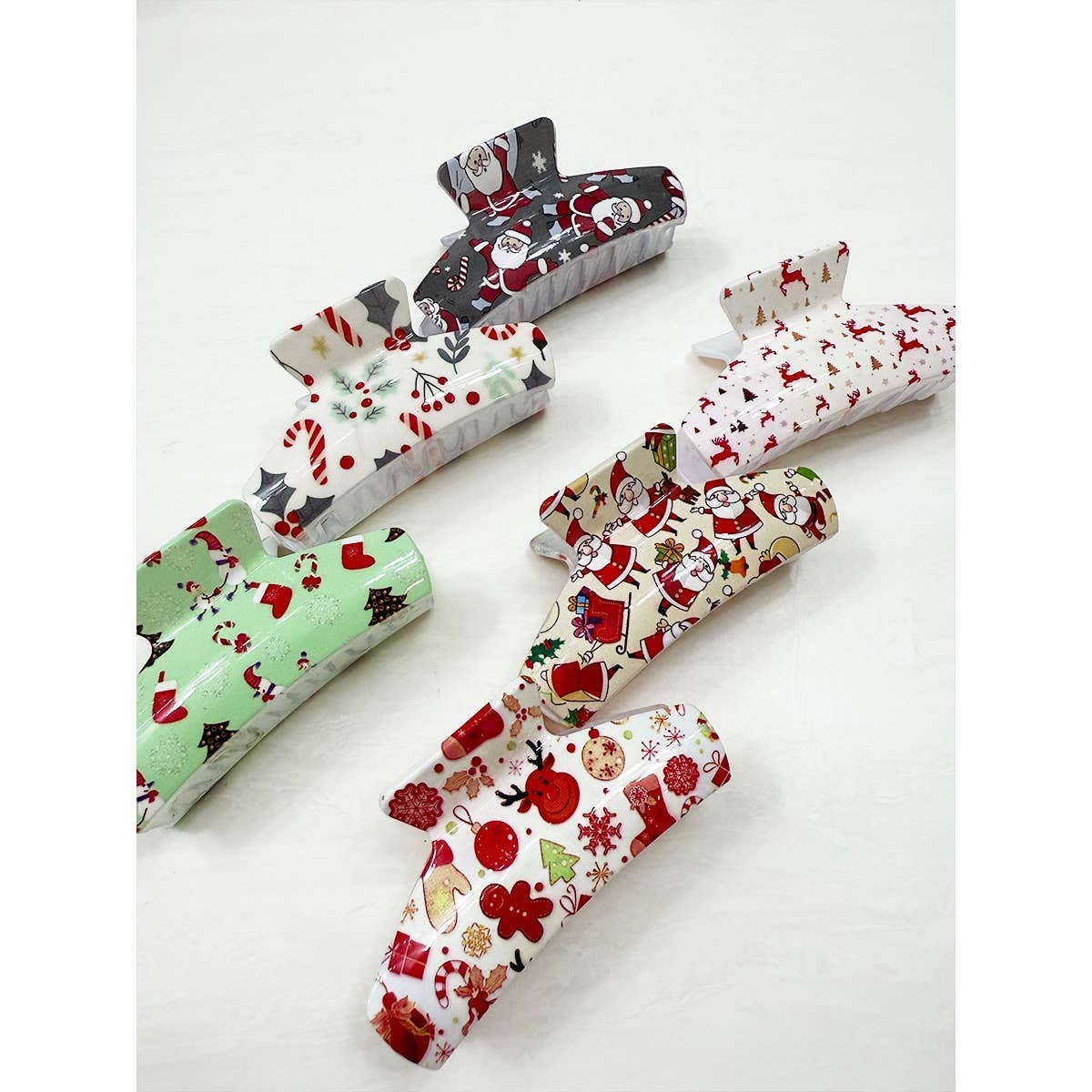 Mystery Rounded Christmas Hair Claw Clip