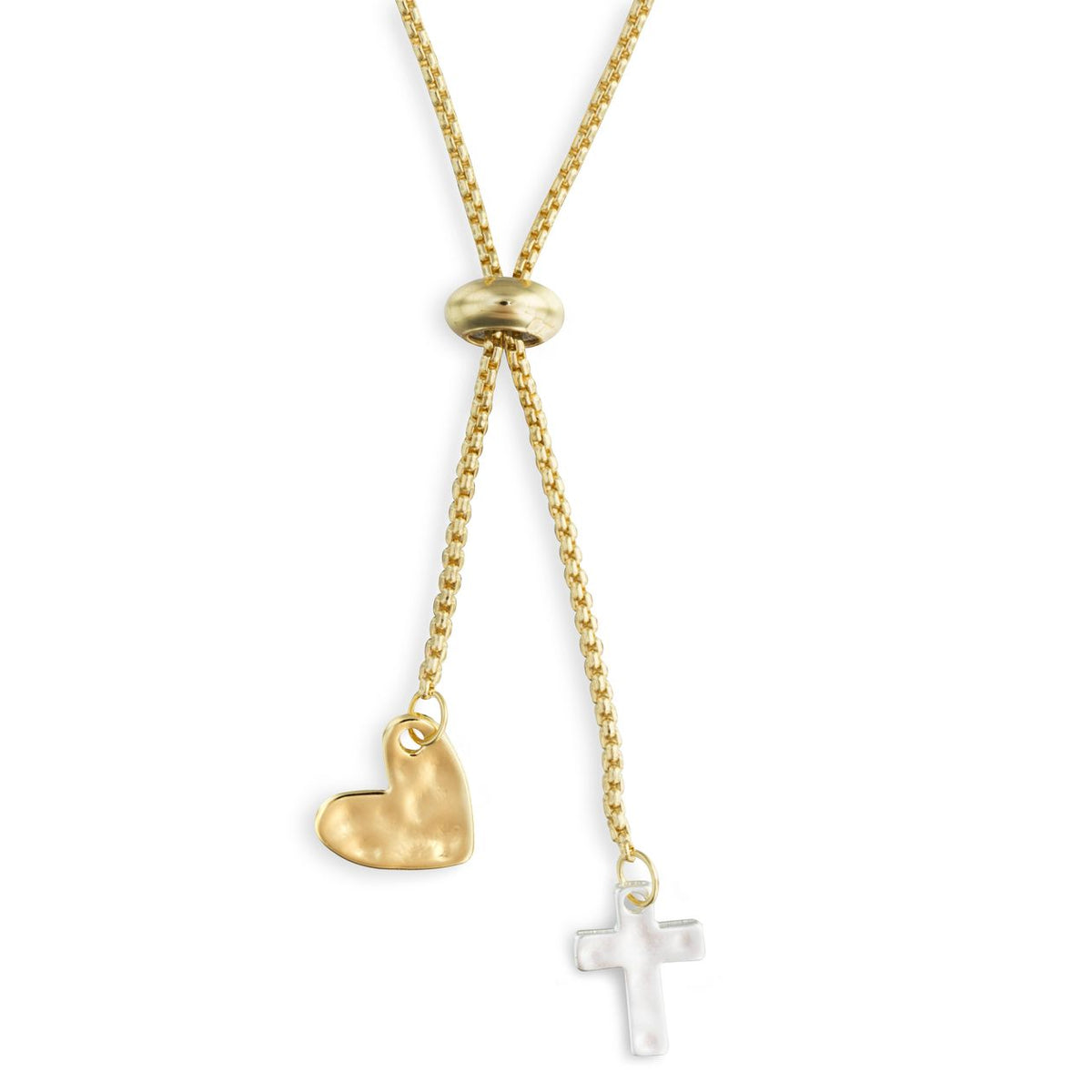 Charm Necklace - Heart and Cross