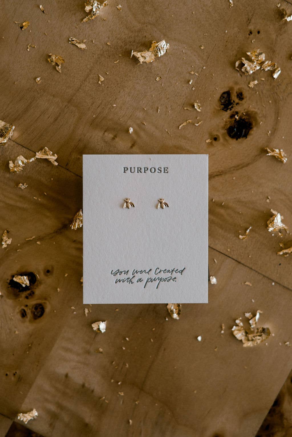 Purpose Honeybee Gold Earring Studs