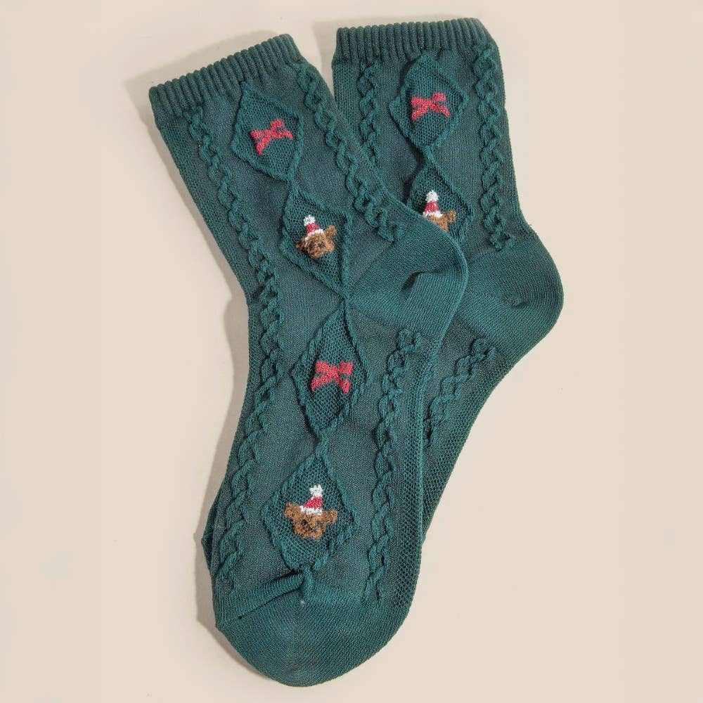 Forest Teddy Bear Socks