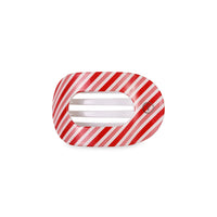 Teletie Flat Round Hair Clip - Small - Candy Cane Crush