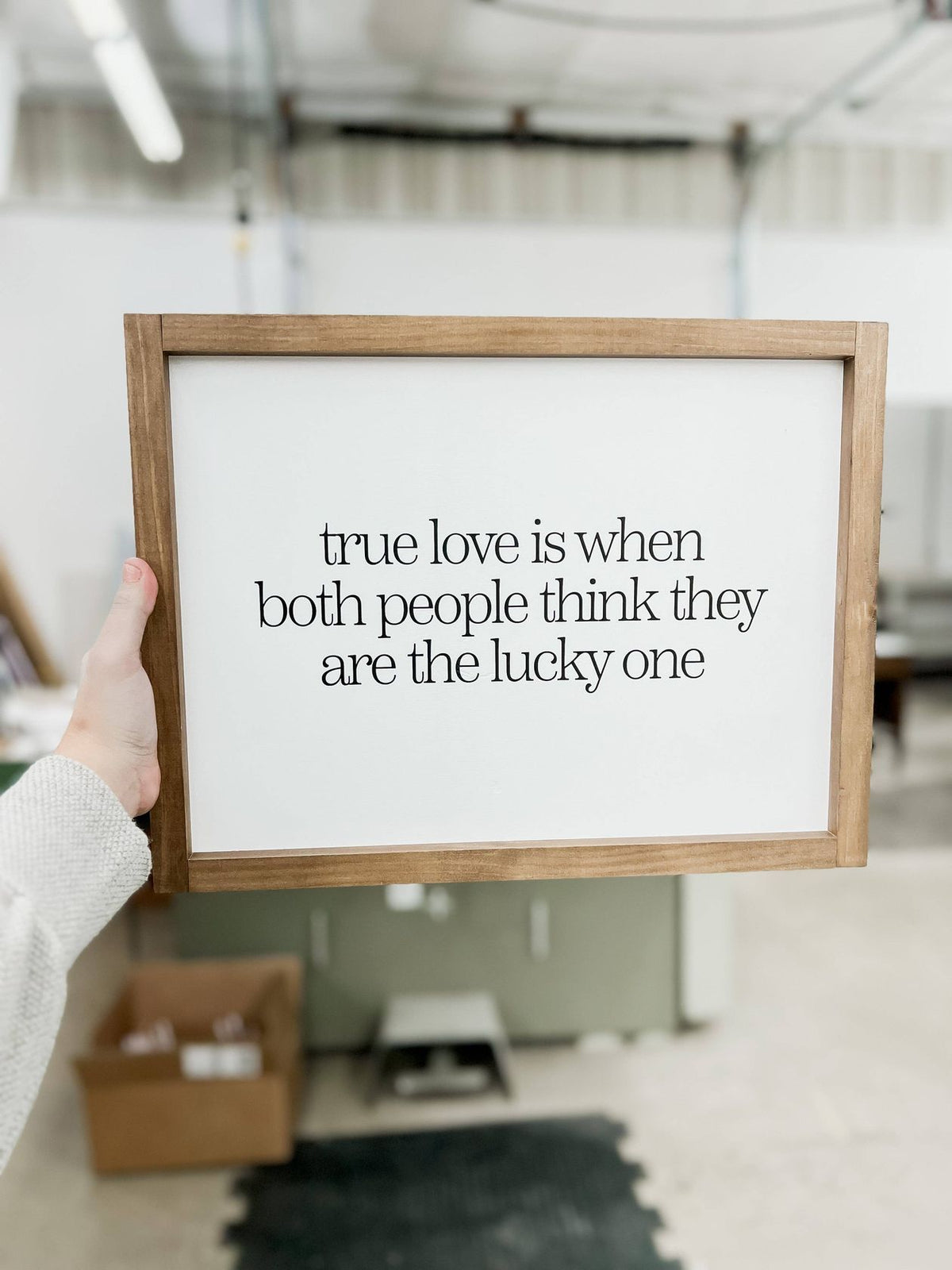 True Love Is When Both People Wooden Sign