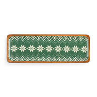 Green Scandi Wood Enamel Tray