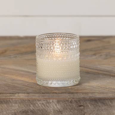 3.25" Dotted Glass 3D Flame Candle - Clear