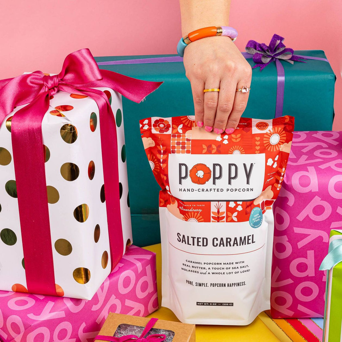 Poppy Hand-Crafted Popcorn -Salted Caramel Popcorn 7.5oz Bag