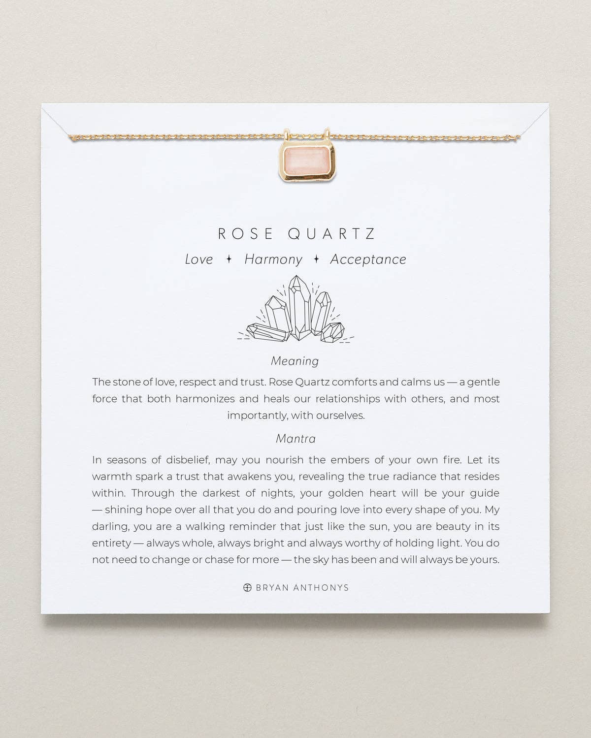 Healing Stone Necklace - Rose Quartz