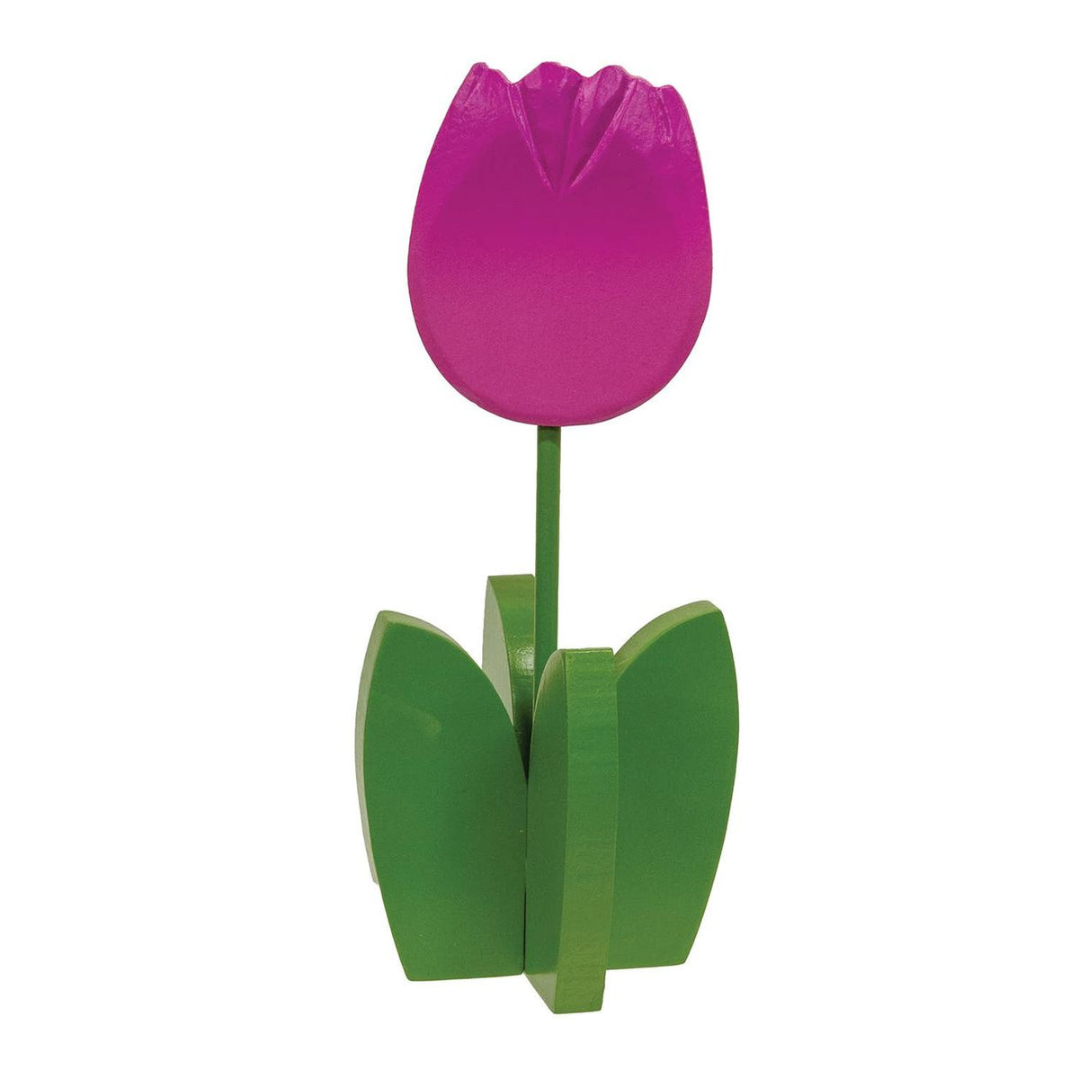 Pink Tulip Wood Decor Sitter