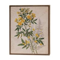 Yellow Anemone & Fern Botanical Box Sign
