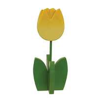 Yellow Tulip Wood Decor Sitter