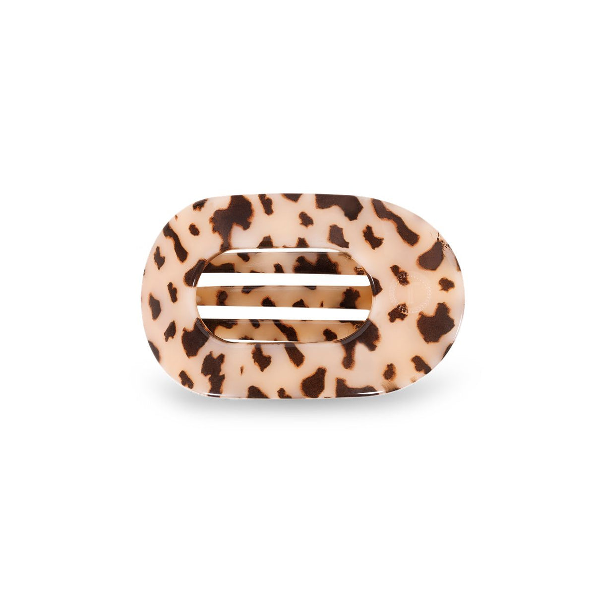 Teleties Round Flat Hair Clip | Small | Blonde Tortoise