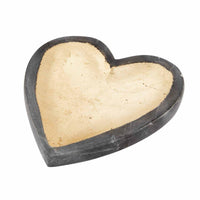 Black Marble Foil Heart Tray