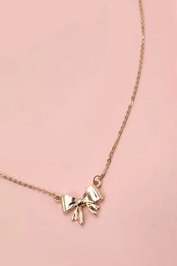 Gold Mini Bow Necklace