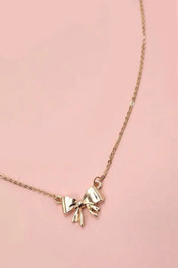 Gold Mini Bow Necklace