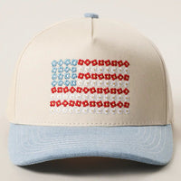 Floral American Flag Trucker Hat