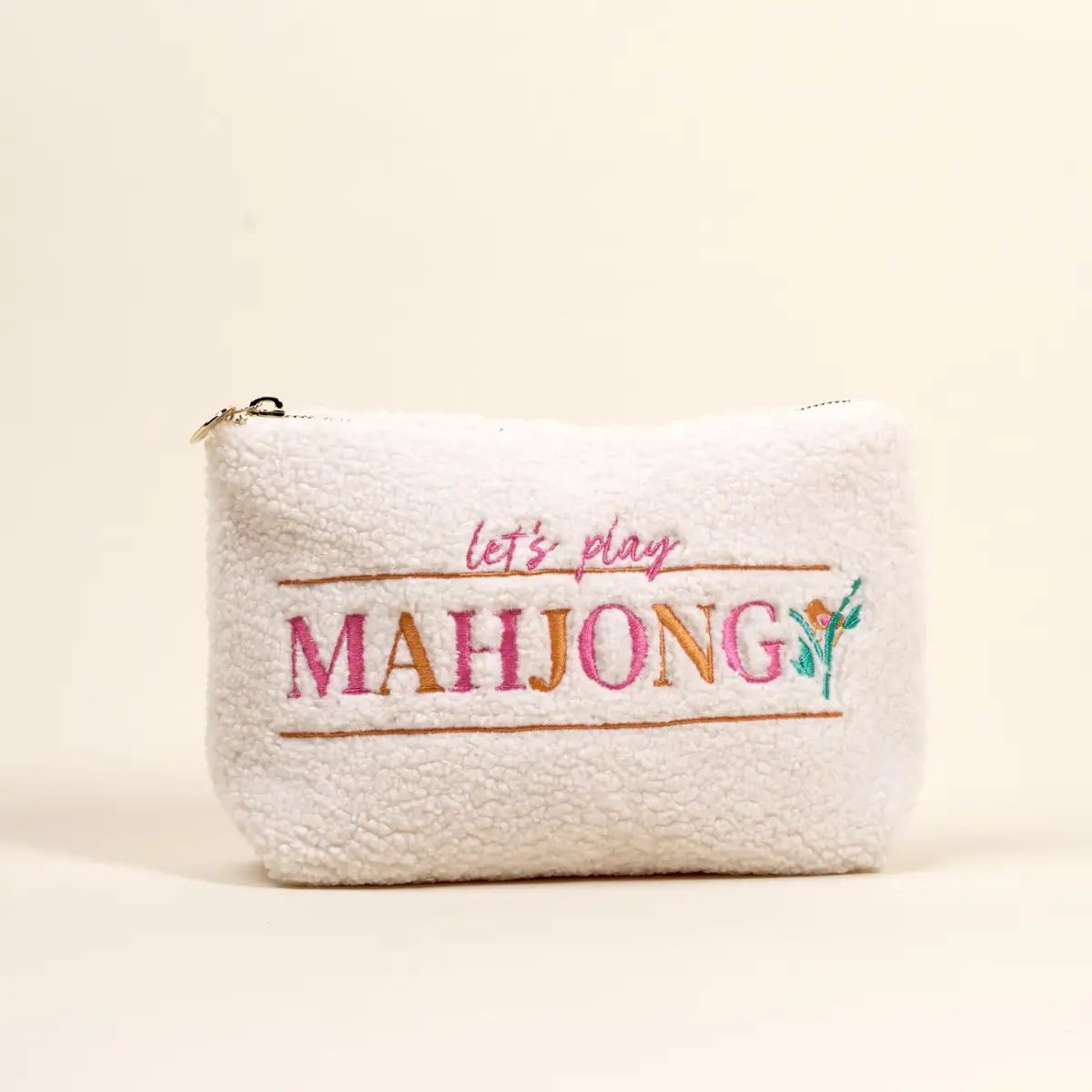 Let's Play Mahjong Teddy Pouch