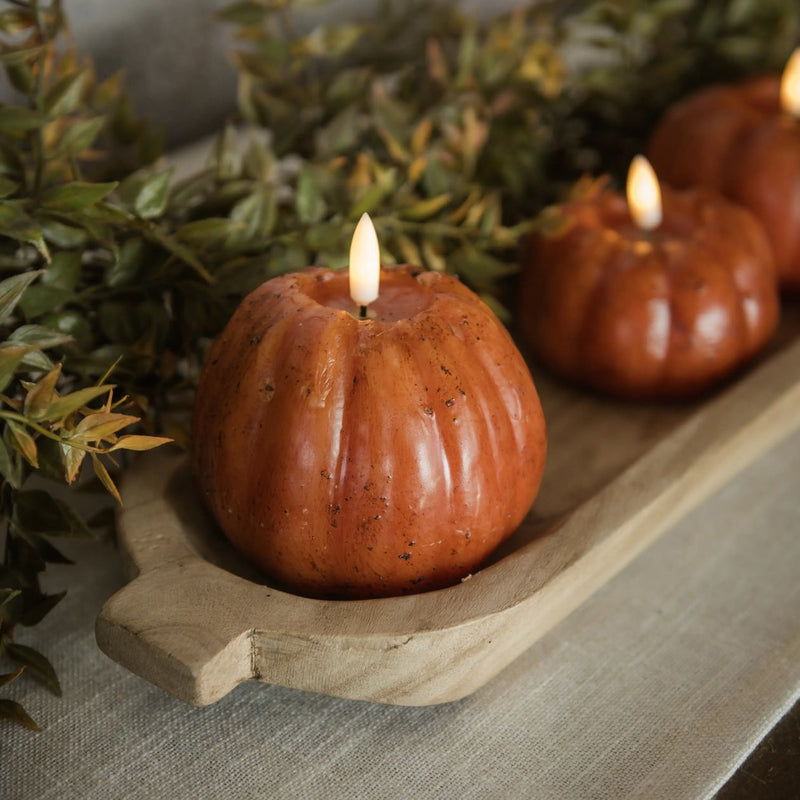4" Tall Pumpkin 3D Flame Candle