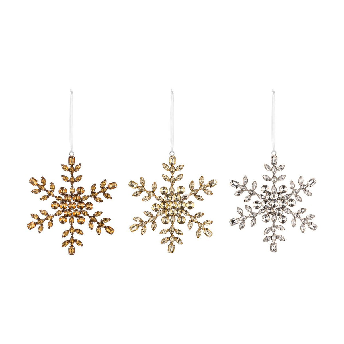 Sparkle Snowflake Ornaments - 3 Colors