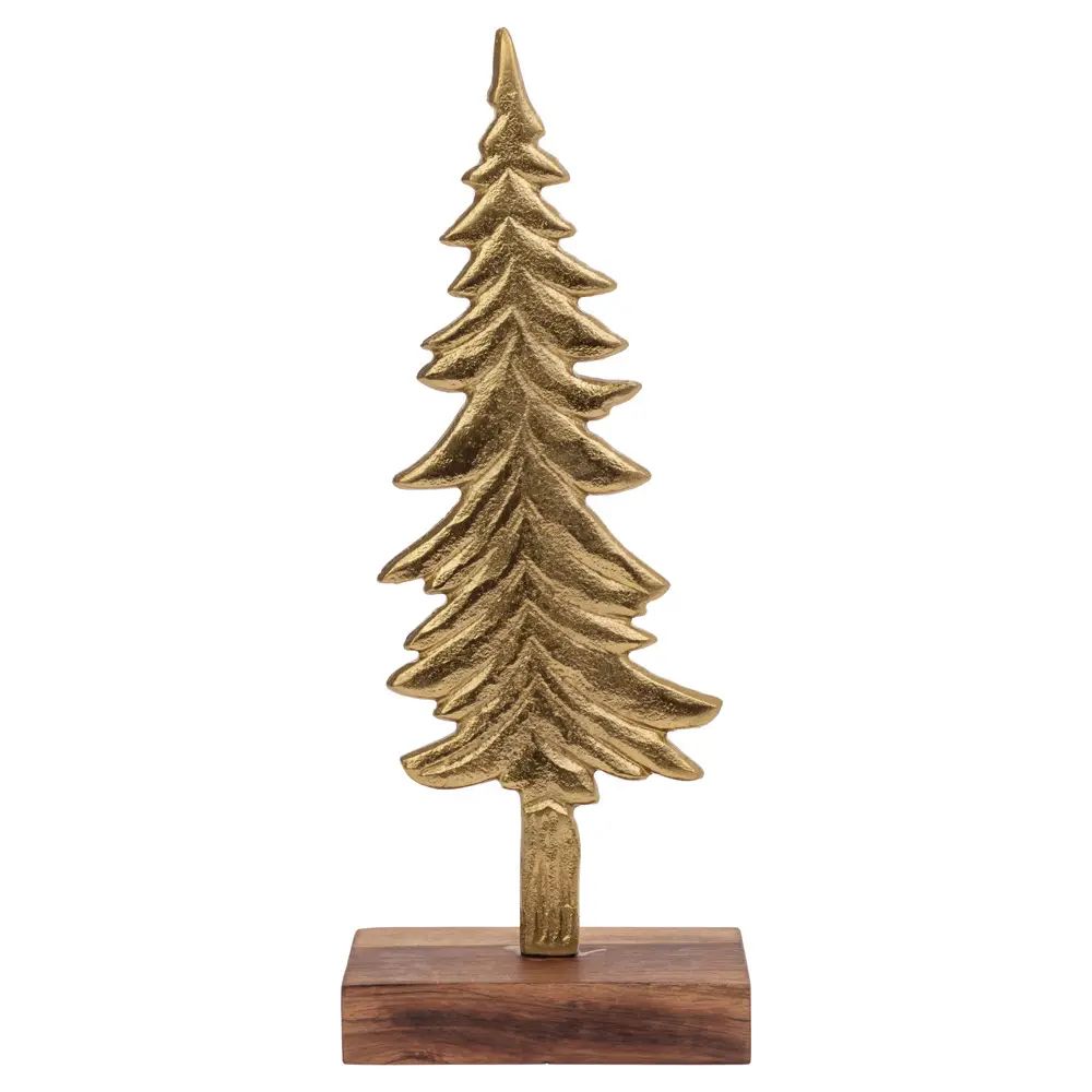 12.5" Gold Spruce Wooden Tree