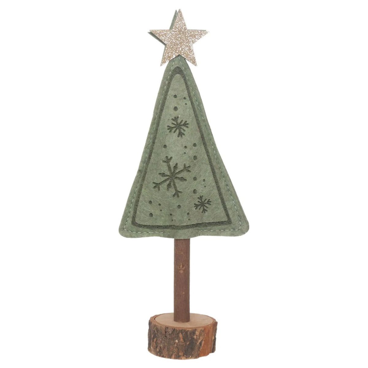 Felted Trees On Wood Stand Decor - Mystery Design