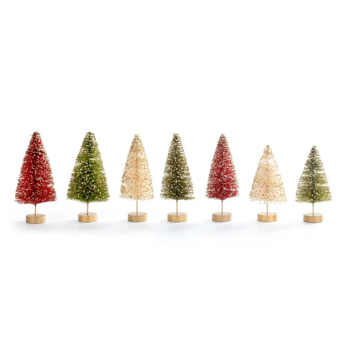Mini Bottle Brush Trees - Set of 7