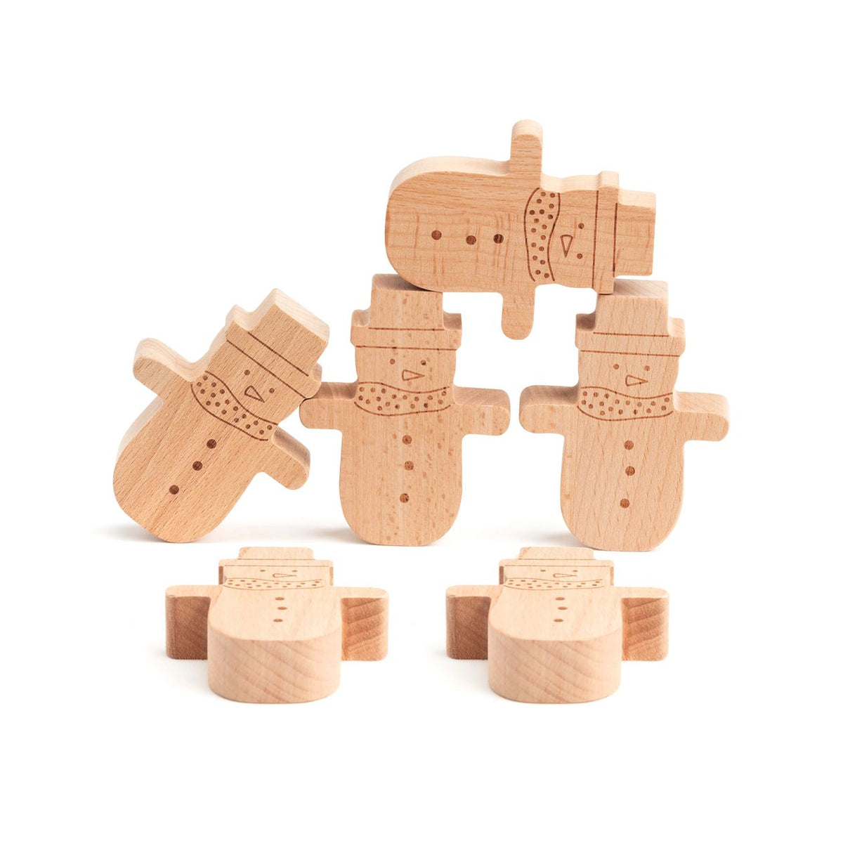 Wooden Snowman Balance Game
