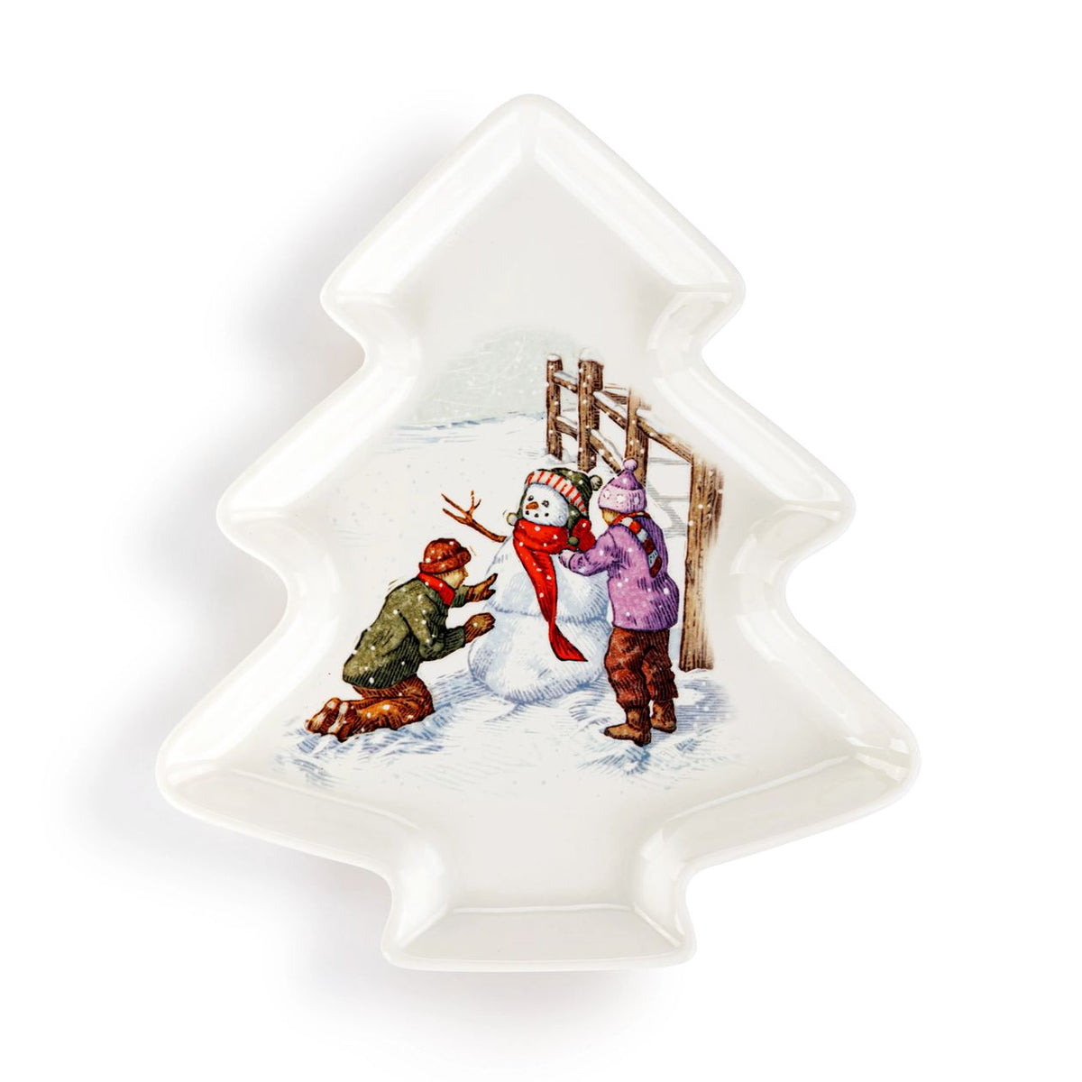 Winter Wonderland Tree Shaped Ceramic Dish