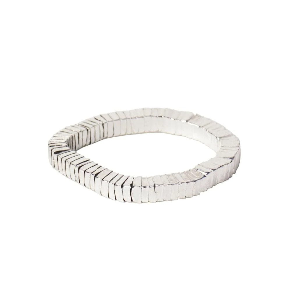 Silver Square Stretch Bracelet