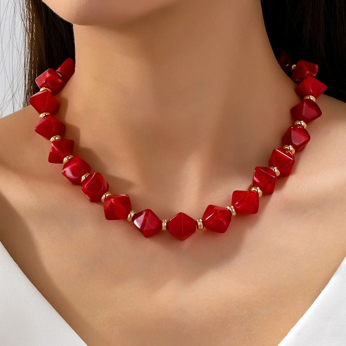 Red Beaded Necklace