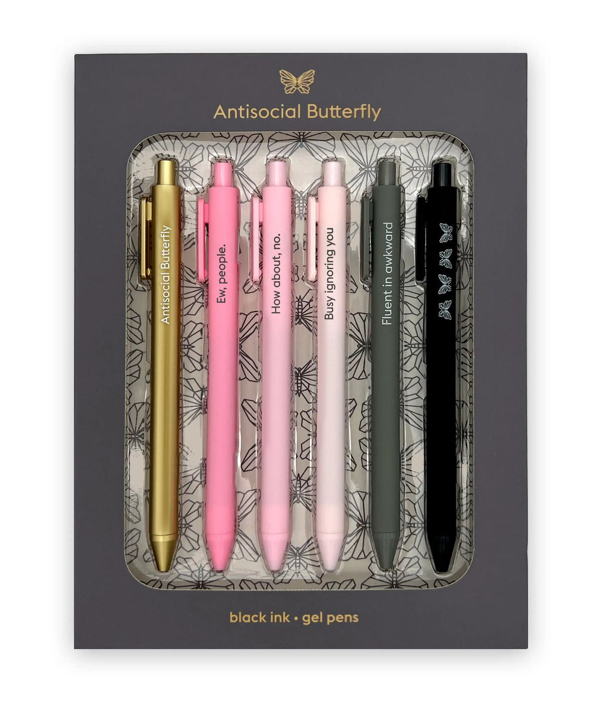 Antisocial Butterfly - Quotable Gel Pen Set
