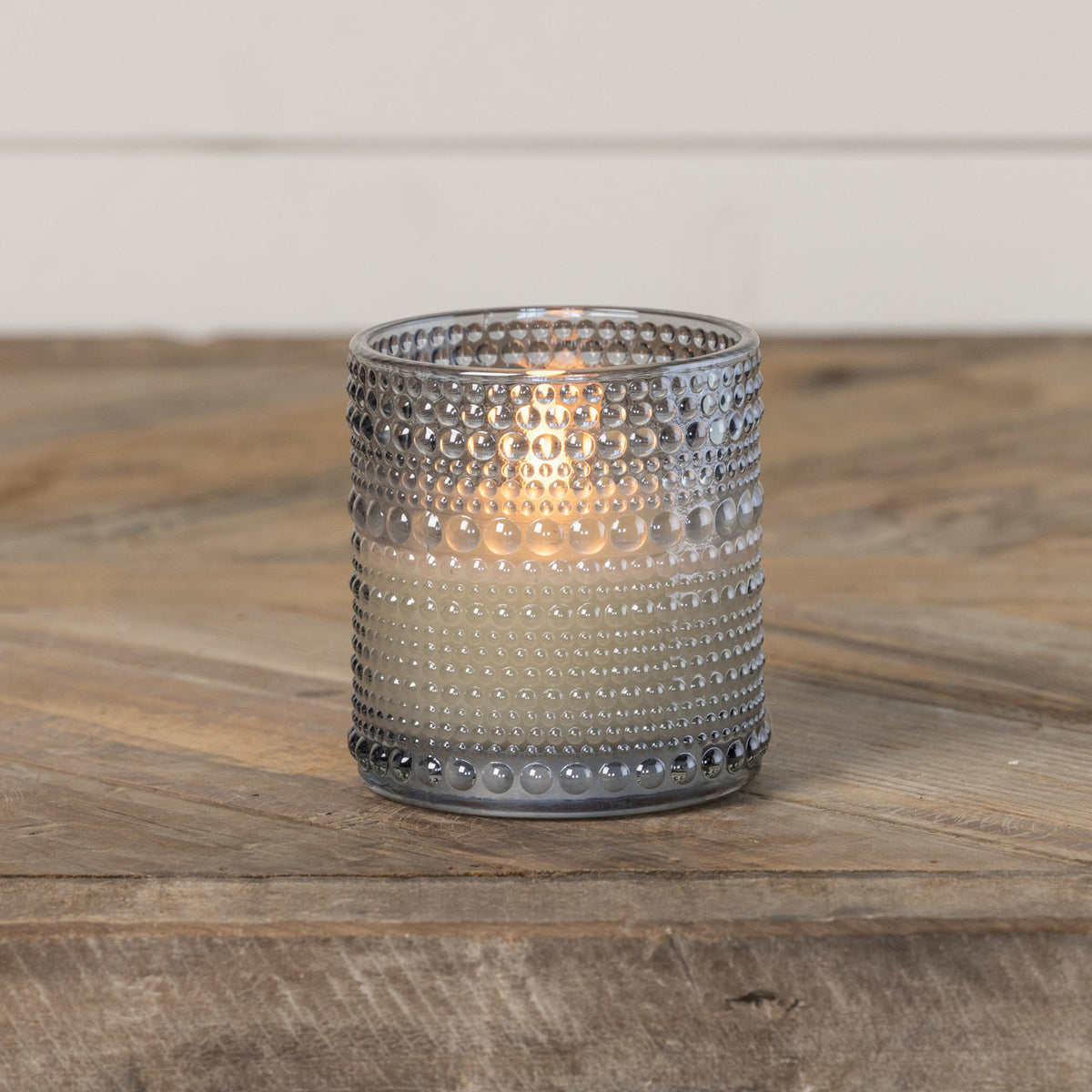 Grey Flameless Dotted 3.25" Candle