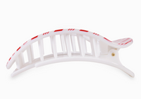 Teletie Flat Round Hair Clip - Large - Candy Cane Crush