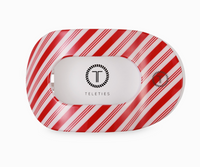 Teletie Flat Round Hair Clip - Small - Candy Cane Crush