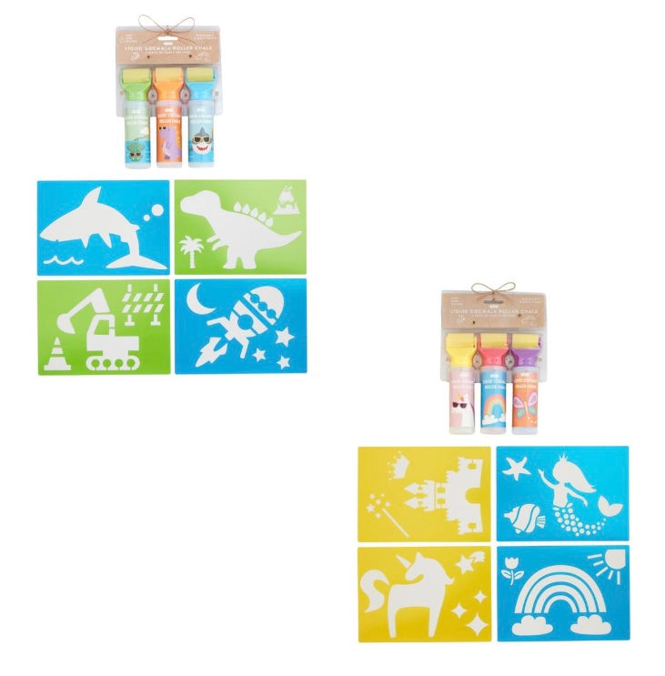 Yellow/Blue Adventure Chalk Roller Set