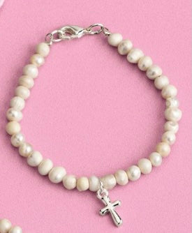 Baby Silver Cross Bracelet
