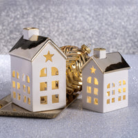 Large Ceramic Holiday Light-Up House