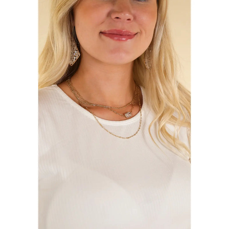 Gold Linked Layered Necklace