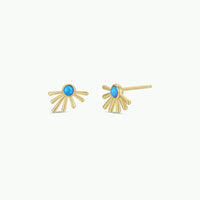 Fire Opal Gold Earrings