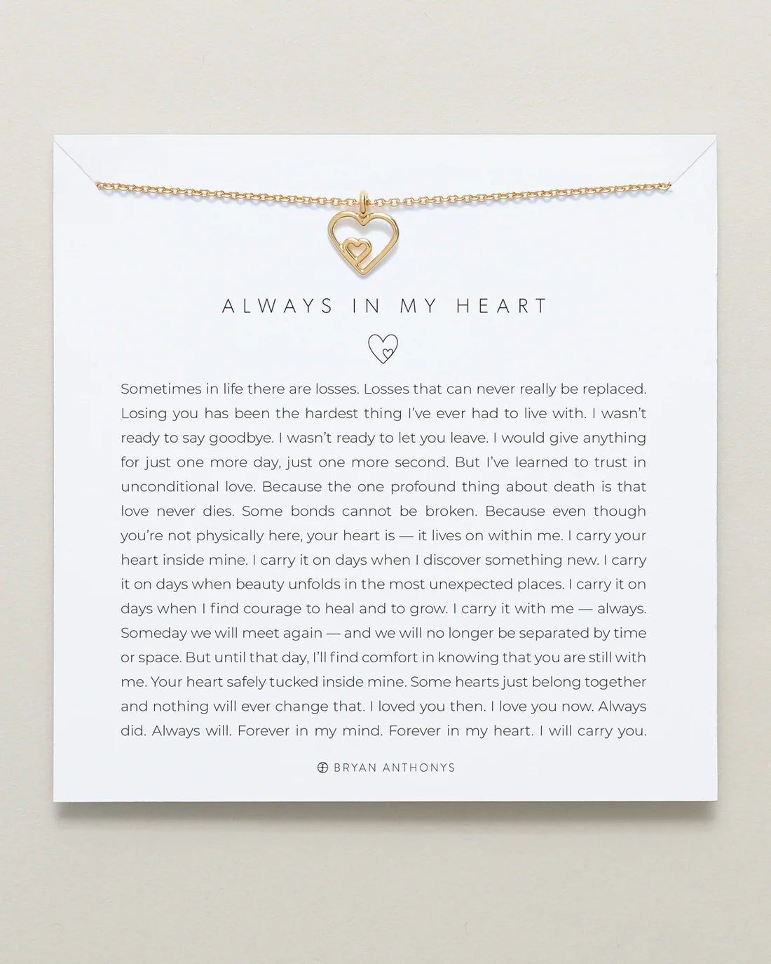 Always In My Heart Necklace - Gold