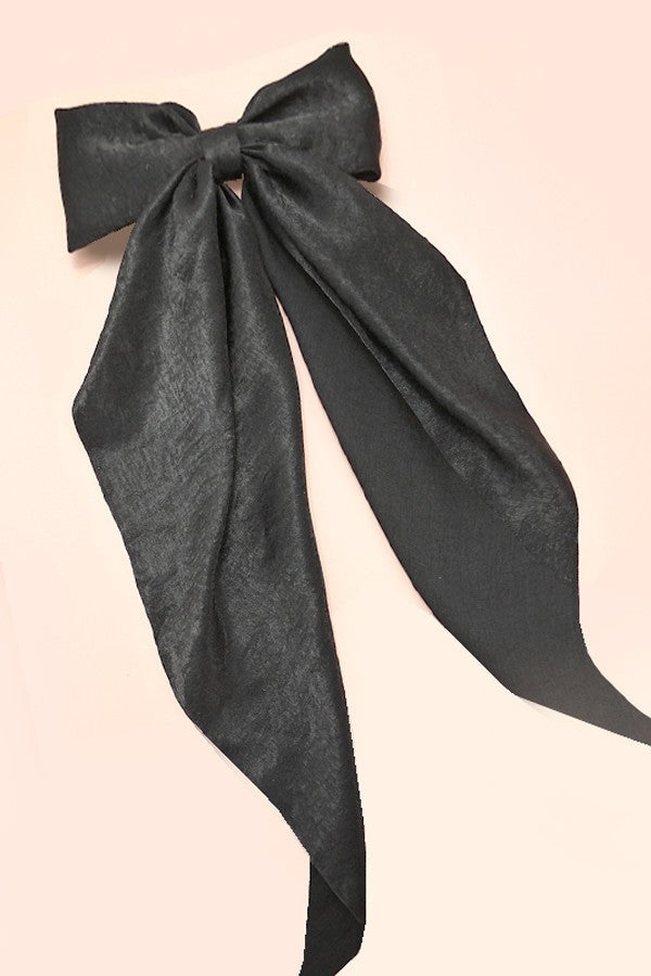 Black Organza Sheer Bow Ribbon Hair Clips