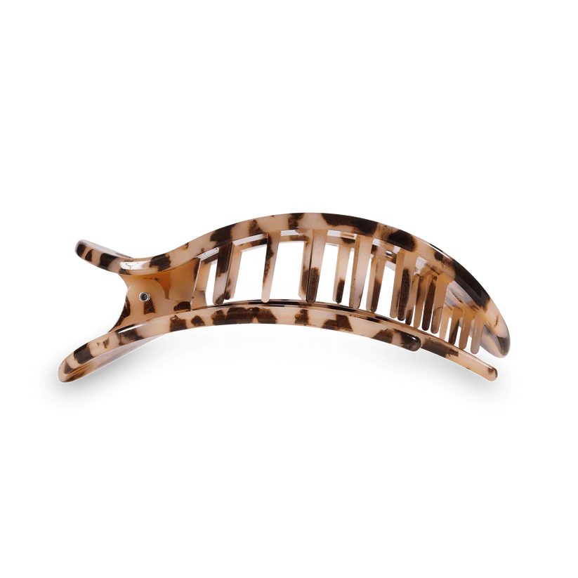 Teleties Round Flat Hair Clip | Large | Blonde Tortoise