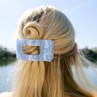 Teletie Flat Rectangle Hair Clip | Medium | Blue Lagoon