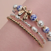 Blue Bow Multi Layer Bracelet