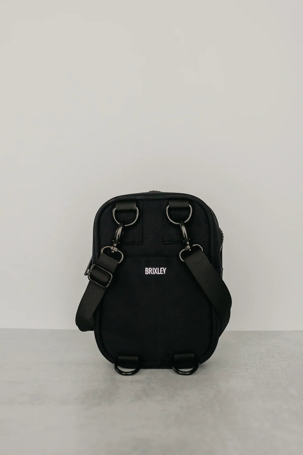 Brixley Crossbody Bag - Medium Size - Jet Black Nylon
