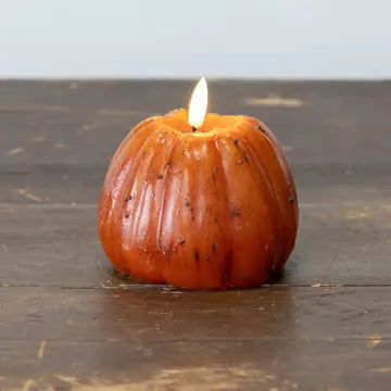 4" Tall Pumpkin 3D Flame Candle