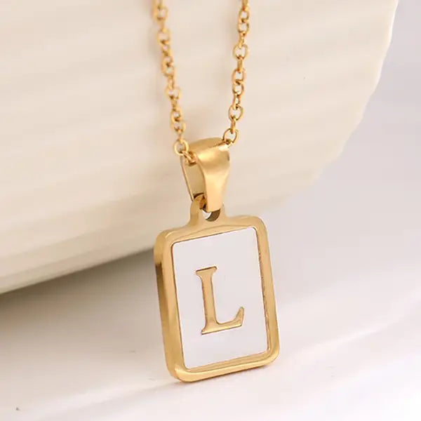Modern Initial Gold Necklace I Tarnish Free I Stainless Steel