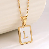 Modern Initial Gold Necklace I Tarnish Free I Stainless Steel